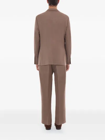 Fursac Single-breasted Blazer In Brown