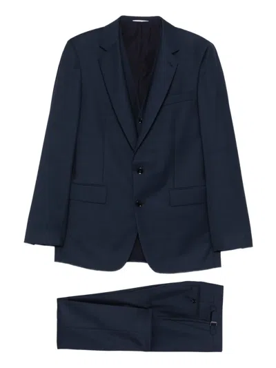 Fursac Single-breasted Notched-lapel Suit In Blue