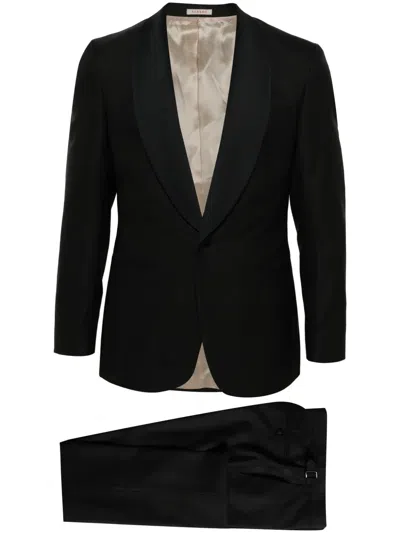 Fursac Virgin Wool Single-breasted Suit In Black