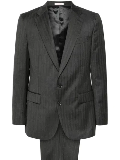 Fursac Single-breasted Virgin Wool Suit In Grey