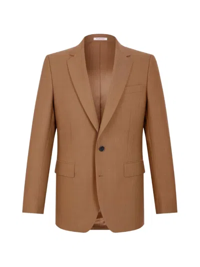 Fursac Single-breasted Wool Blazer In Brown