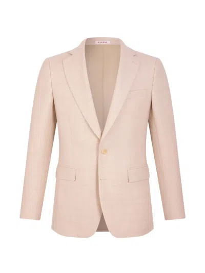 Fursac Single-breasted Wool Blazer In Neutral