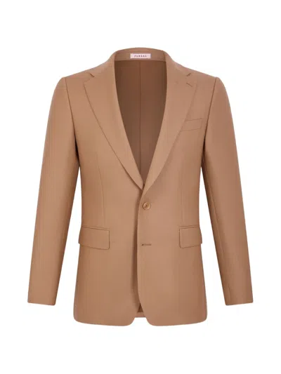 Fursac Single-breasted Wool Blazer In Brown