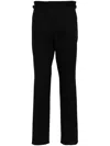 Fursac Wool-faille Tuxedo Trousers In Black