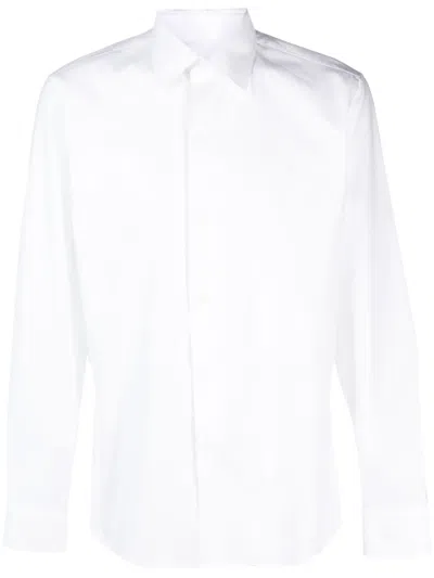 Fursac Straight-point Collar Cotton Shirt In White