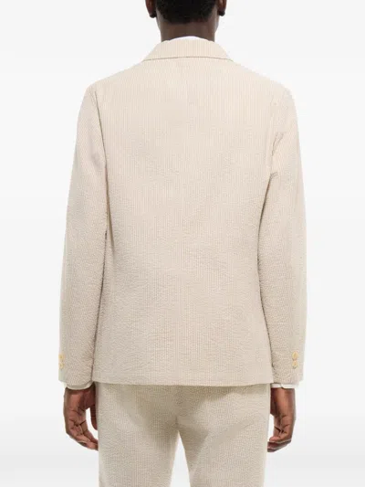 Fursac Striped Blazer In Neutral