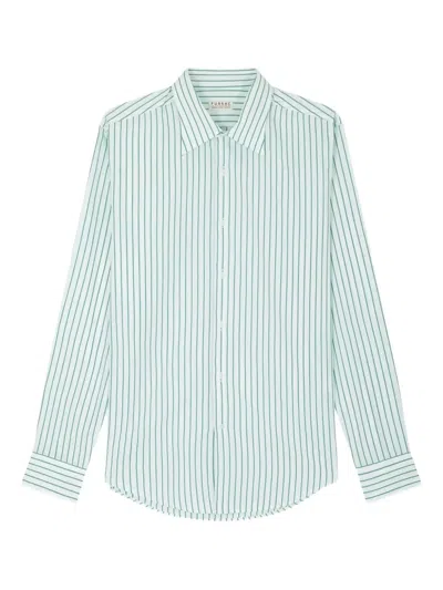 Fursac Striped Cotton Shirt In Green