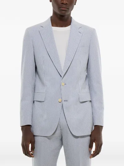 Fursac Striped Single-breasted Blazer In Gray