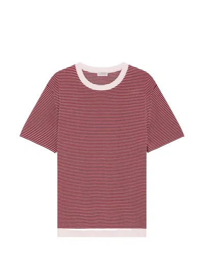 Fursac Striped-pattern Cotton T-shirt In Red