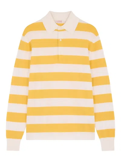 Fursac Striped-pattern Polo Shirt In Yellow