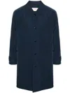 Fursac Stud-fastening Cotton Raincoat In Blue