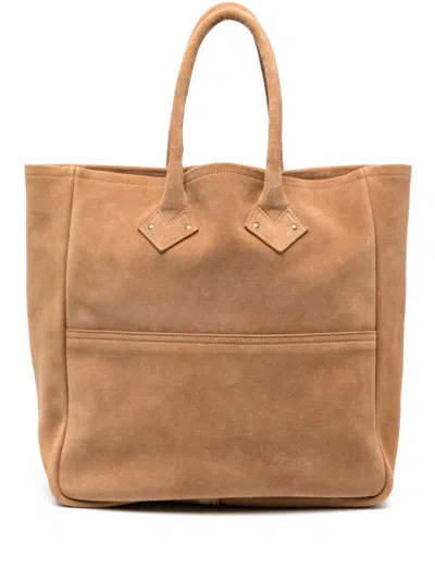 Fursac Suede Tote Bag In Brown