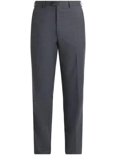 Fursac Virgin Wool Straight-leg Trousers In Grey