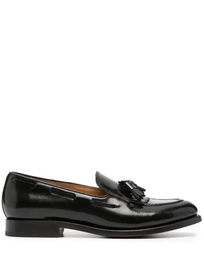 Fursac Tassel-detail Patent Leather Loafers In Black