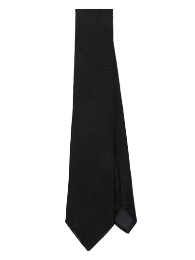 Fursac Textured-finish Silk Tie In Black