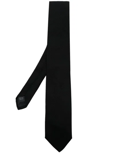 Fursac Jacquard Silk Tie In Schwarz