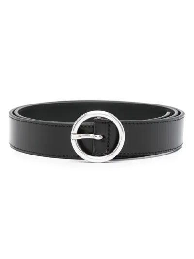 Fursac Tonal-stitching Leather Belt In Black