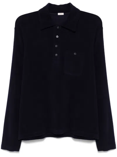 Fursac Towelling Polo Shirt In Blue