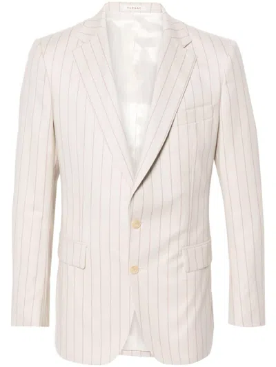 Fursac Virgin Wool Blazer In Neutrals