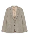 Fursac Virgin Wool Single-breasted Blazer In Brown