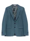 Fursac Virgin Wool Single-breasted Blazer In Green