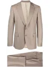 Fursac Virgin Wool Single-breasted Suit In Neutrals
