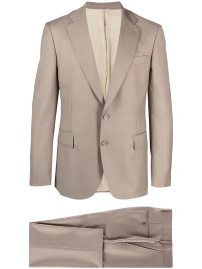 Fursac Virgin Wool Single-breasted Suit In Neutrals