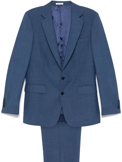 Fursac Virgin Wool Suit In Blue