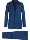 Fursac Single-breasted Virgin Wool Suit In Blue