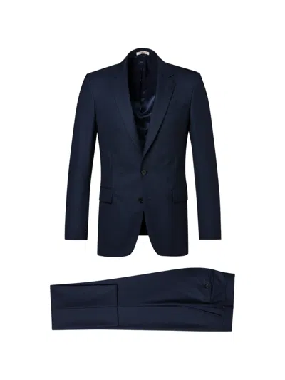 Fursac Virgin Wool Suit In Blue