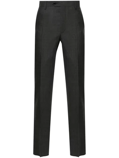 Fursac Virgin Wool Tailored Trousers In Grey