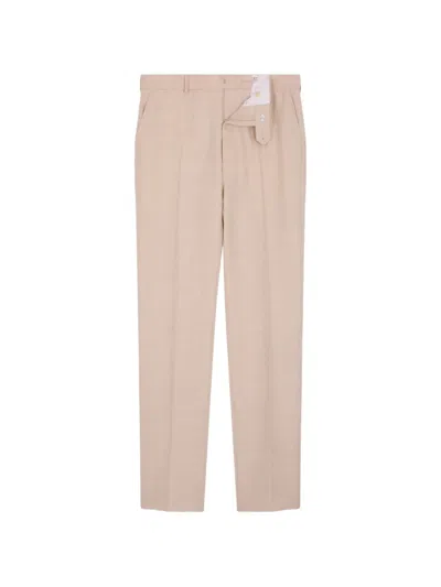 Fursac Virgin Wool Tailored Trousers In Pink