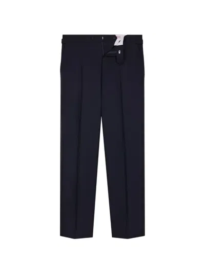 Fursac Virgin Wool Tuxedo Trousers In Black