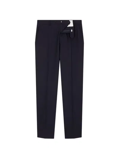 Fursac Virgin-wool Tailored Trousers In Blue