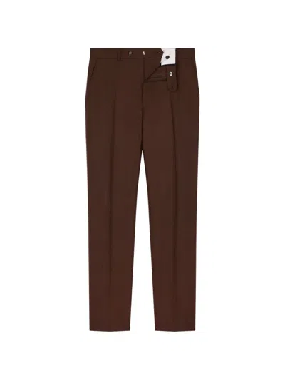 Fursac Virgin-wool Trousers In Brown