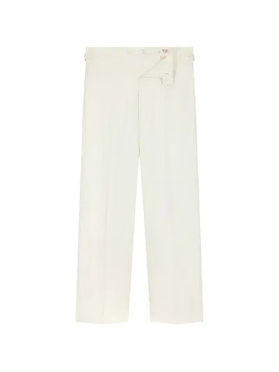 Fursac Virgin-wool Tuxedo Trousers In White