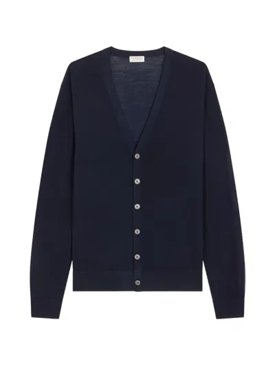 Fursac V-neck Buttoned Cardigan In Blue