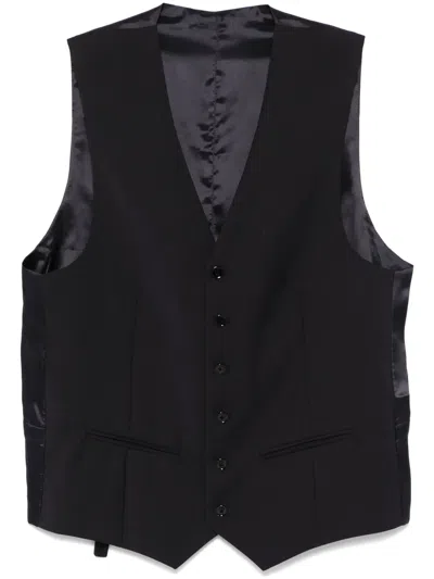 Fursac V-neck Waistcoat In Black