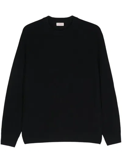 Fursac Waffle-knit Wool Jumper In Blue