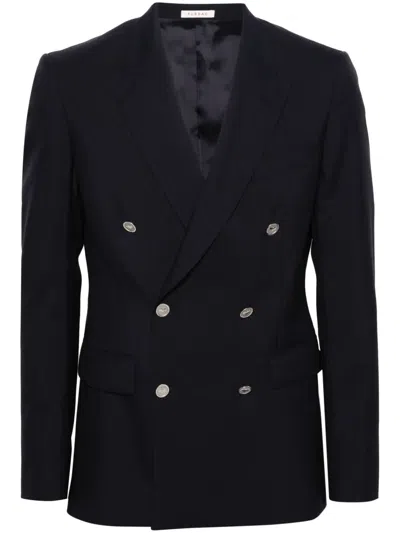 Fursac Wool Double-breasted Blazer In Blau