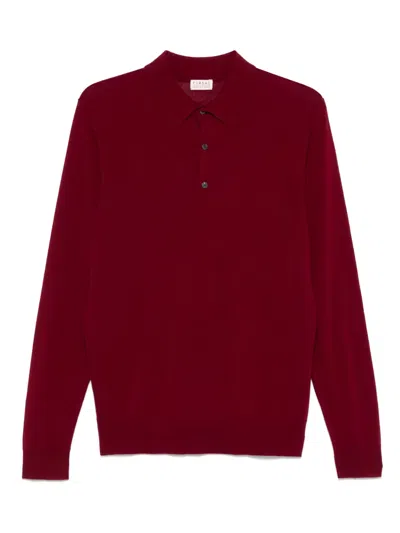 Fursac Wool Polo Shirt In Red