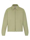 Fursac Zip-front Collared Jacket In Green
