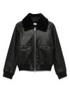 Fursac Zip-up Leather Jacket In Black