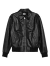 Fursac Zip-up Leather Shirt Jacket In Black