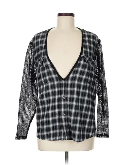 Pre-owned Furst Of A Kind 3/4 Sleeve Blouse In Gray