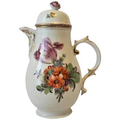 Pre-owned Furstenberg Porcelain Antique German  Coffee Pot In Brown