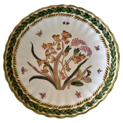 Pre-owned Furstenberg Porcelain Ceramic Decorative Flower And Vegetation Chinese Plate Signed Wl, 1896 In Brown