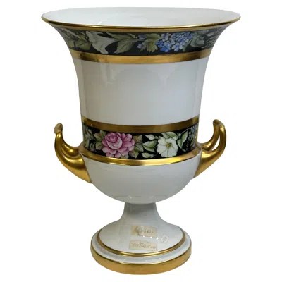 Pre-owned Furstenberg Porcelain Exceptional Fürstenberg Pedestal Medici Form Twin Handled Urn Vase Unique Sample In Transparent