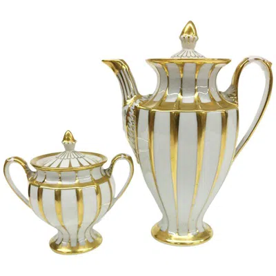 Pre-owned Furstenberg Porcelain German Fürstenberg Porcelain Coffee Pot And Lidded Sugar Bowl In Sand