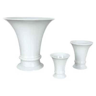 Pre-owned Furstenberg Porcelain Set Of 3 Op Art Vase Porcelain German Vase By Fürstenberg Ceramics Germany 1970s In Transparent